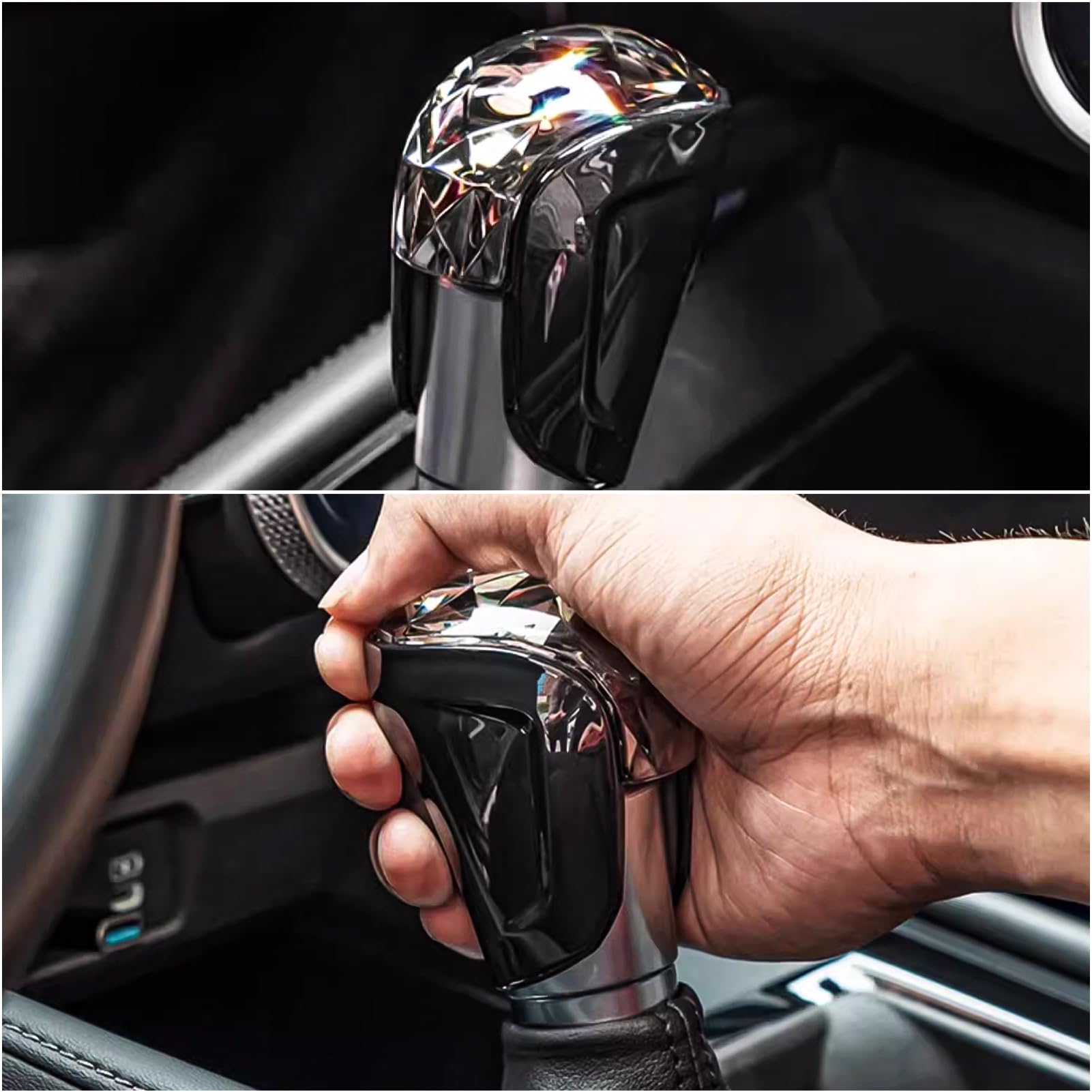 Premium Crystal Shift Knob Cover for Honda Civic 2022-2025, CRV/HRV 2023-2025 & Accord 2018-2025 - Durable Center Console Accessory with Stylish Decorative Trim - Perfect for Car Interior Upgrade & Personalization