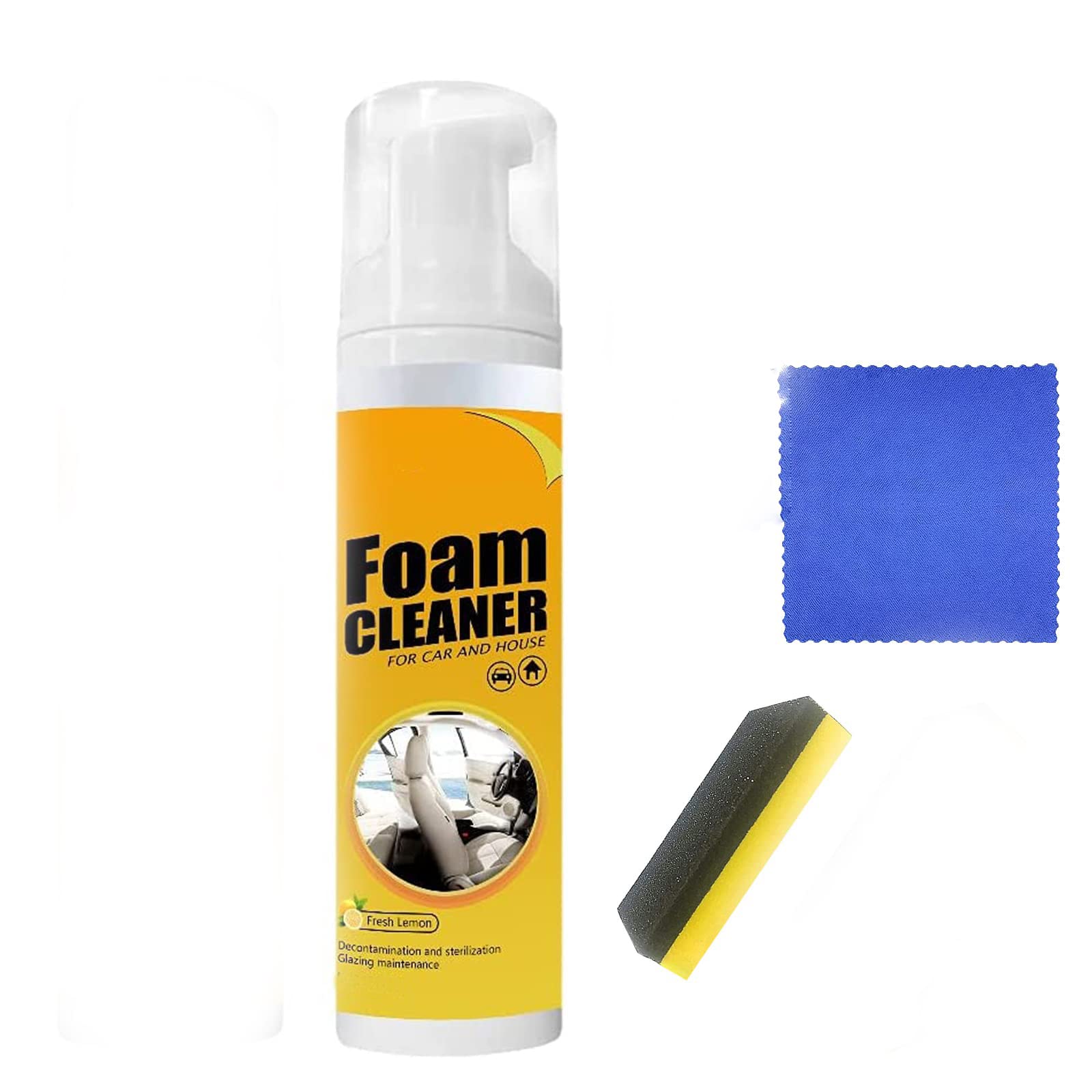 Multipurpose Foam Cleaner Spray - All-Purpose Household & Car Cleaner with Lemon Scent, Strong Degreasing Formula (150ml) | Perfect for Upholstery, Kitchen, Bathroom & Auto Detailing