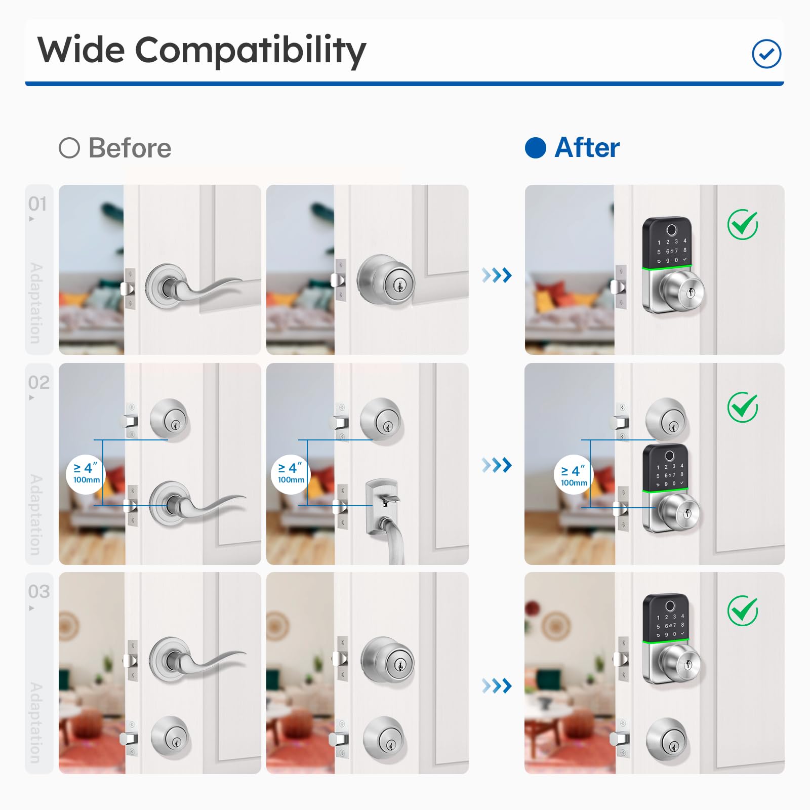 Kucacci Smart Keypad Door Lock with Fingerprint & Keyless Entry - Digital Electronic Deadbolt for Front Door - Easy Install Remote Passcode Generation - Perfect for Homes, Apartments & Vacation Rentals