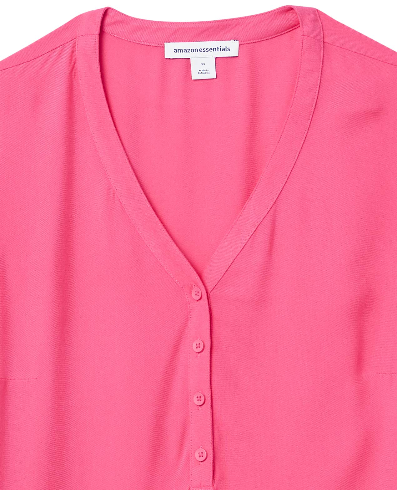 Amazon Essentials Women's 3/4 Sleeve Popover Shirt - Casual Button-Down Top for Work, Office & Everyday Wear