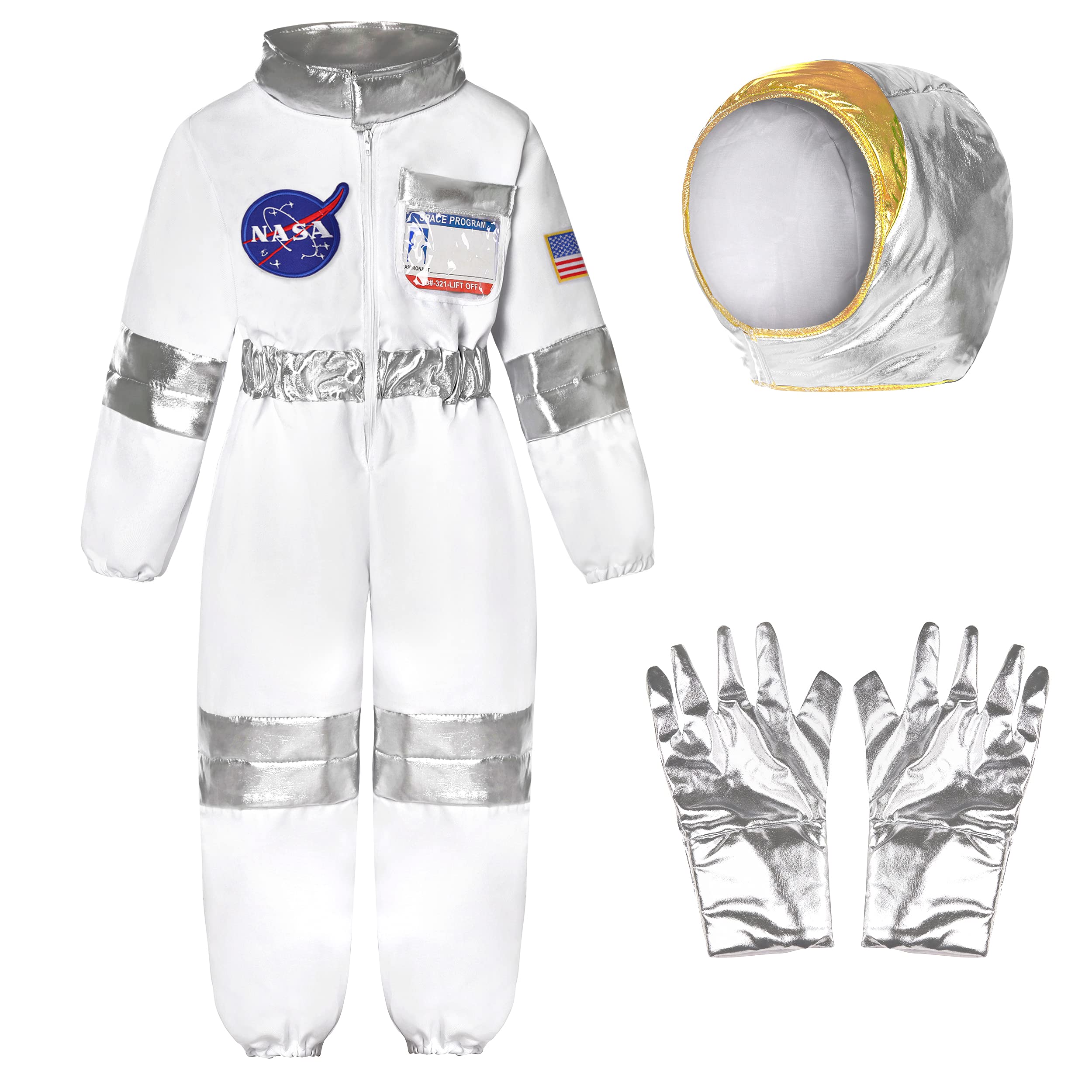 NASA Astronaut Costume for Kids - Boys & Girls Space Dress Up Cosplay Outfit for Halloween, Birthday Parties & Pretend Play | Perfect for Space-Themed Events & Role-Playing Adventures