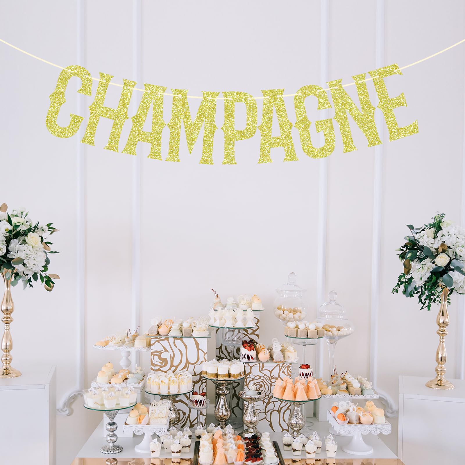 Gold Glitter Champagne Banner - Drake Bunting Sign for Hip Hop Birthday Party Decorations | Perfect for Rap Themed Events, 21st Birthdays & Celebrations