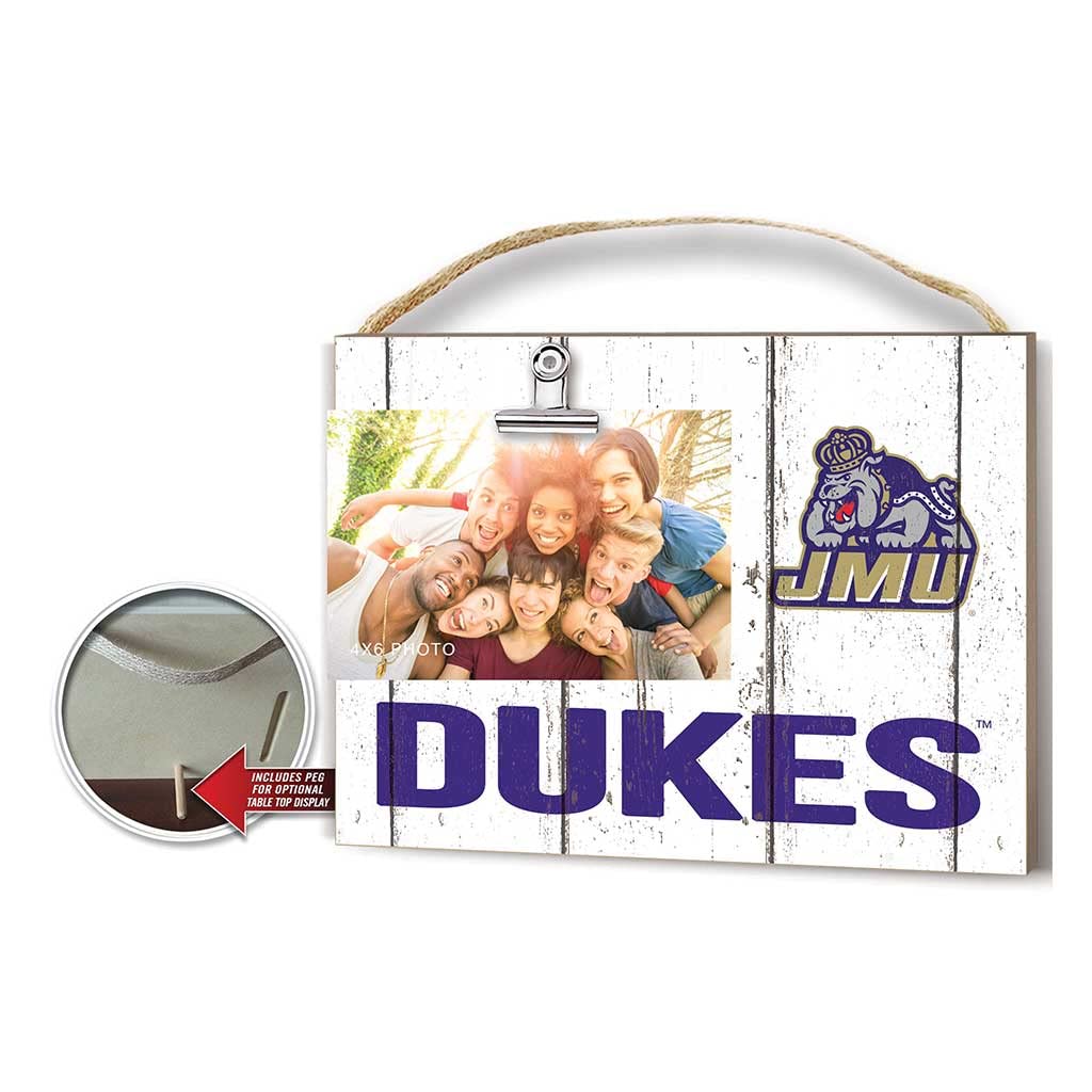 James Madison Dukes Weathered Photo Frame - Holds 4x6 Pictures, Perfect for Sports Fans, Team Spirit Home Decor & Gifts - Ideal for Dorm Rooms, Game Day Displays & Fan Collections