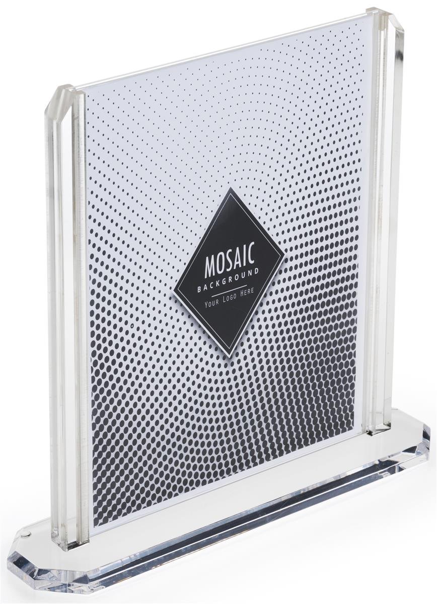 Displays2go Set of 4 Clear Plastic Tabletop Sign Holders for 8.5x11 Prints - Double-Sided Top-Loading Table Tents (PFTT8511PV) - Perfect for Restaurants, Events, and Retail Displays