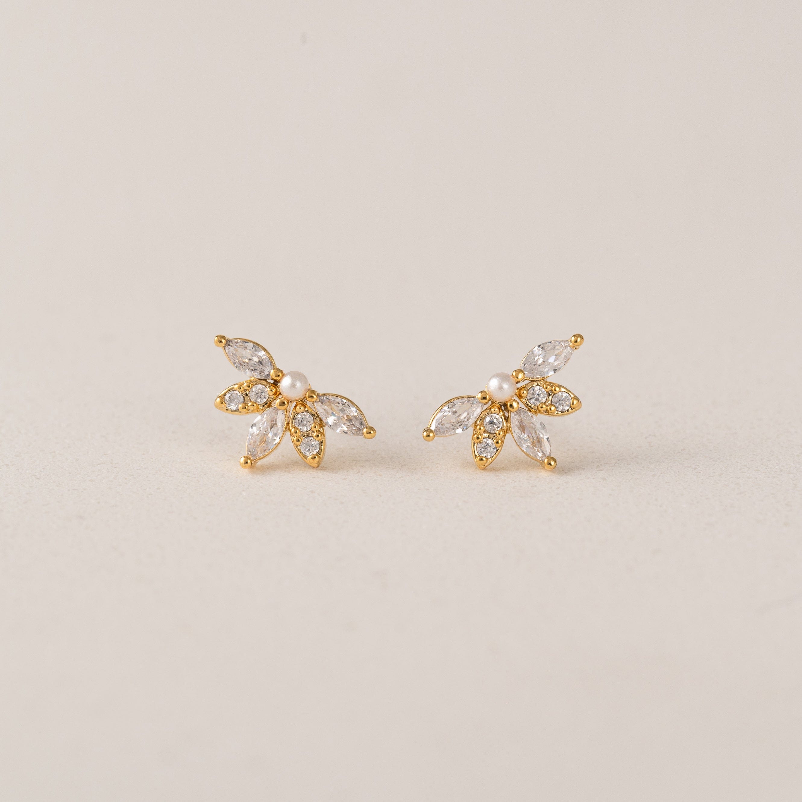 Harlowe Stud Earrings for Women - Minimalist Gold Plated Earrings for Everyday Wear - Perfect for Work, Date Night & Casual Outfits