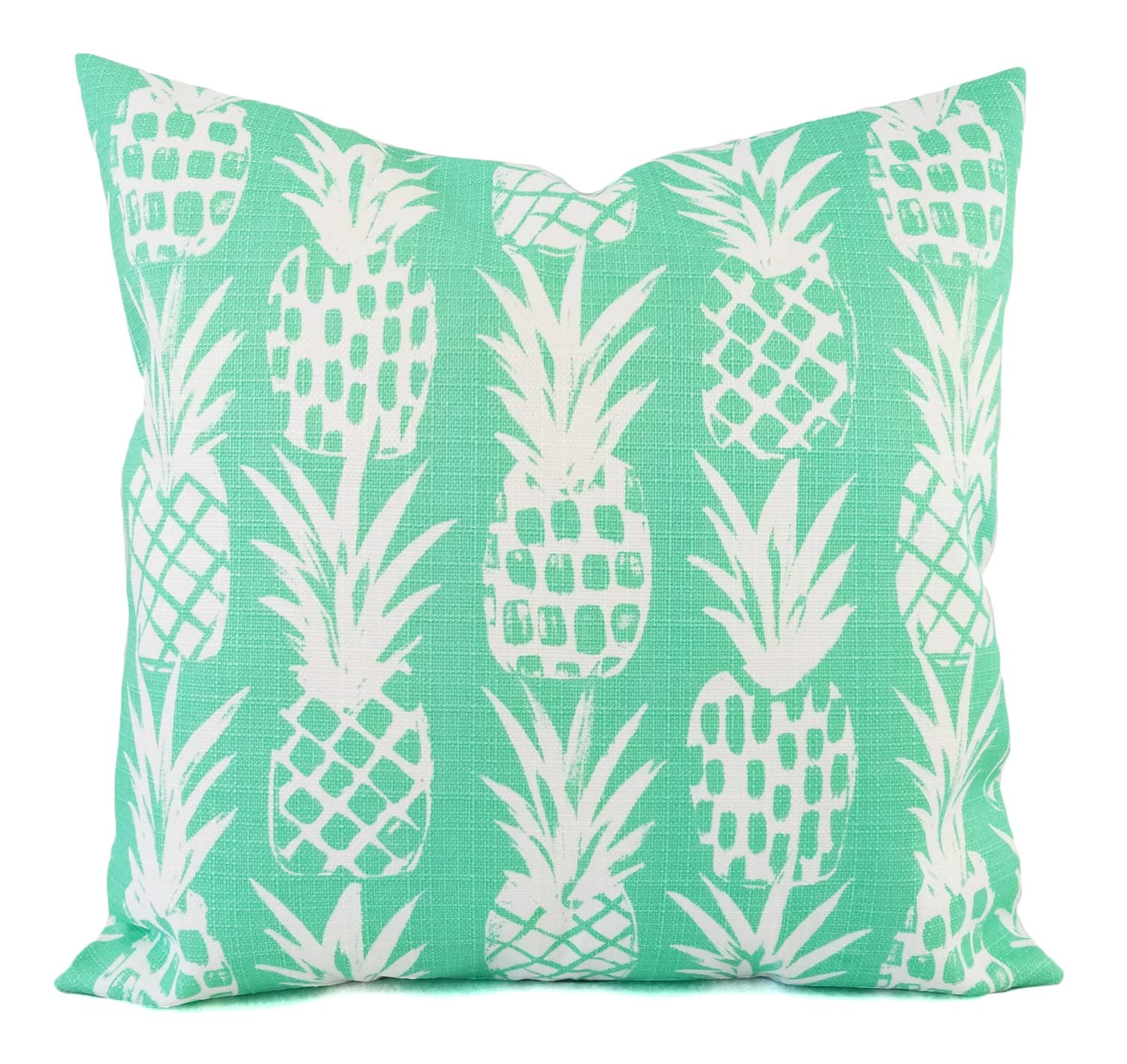 Pineapple Pillow Cover - Waterproof Outdoor Patio Cushion in Aqua & White - Custom Sizes - Perfect for Poolside, Garden & Patio Furniture Decor