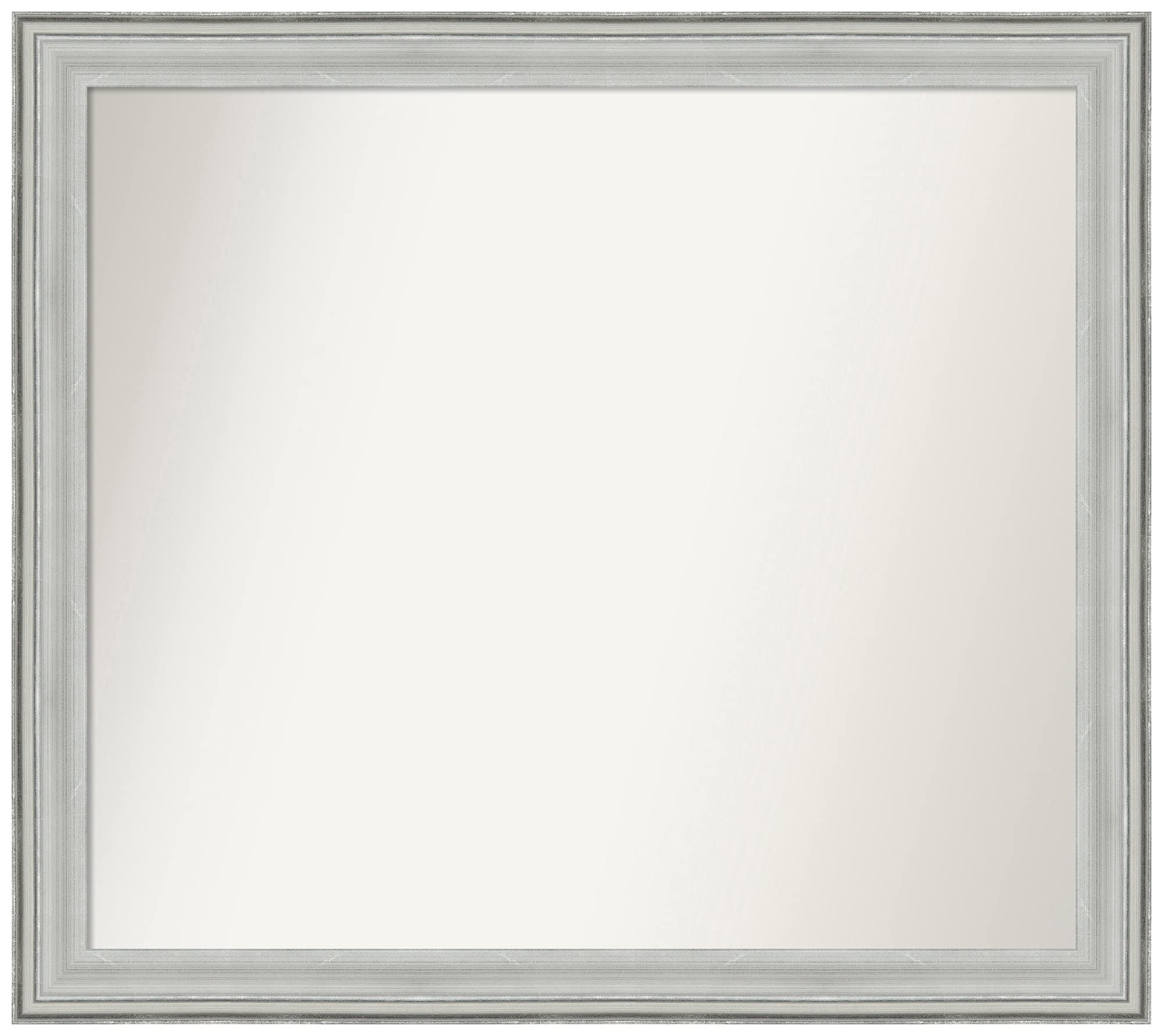 Amanti Art Non-Beveled Custom Wall Mirror 24x27 Inches - Elegant Bel Volto Silver Frame - Bathroom, Bedroom & Living Room Decor - Various Custom Sizes Available