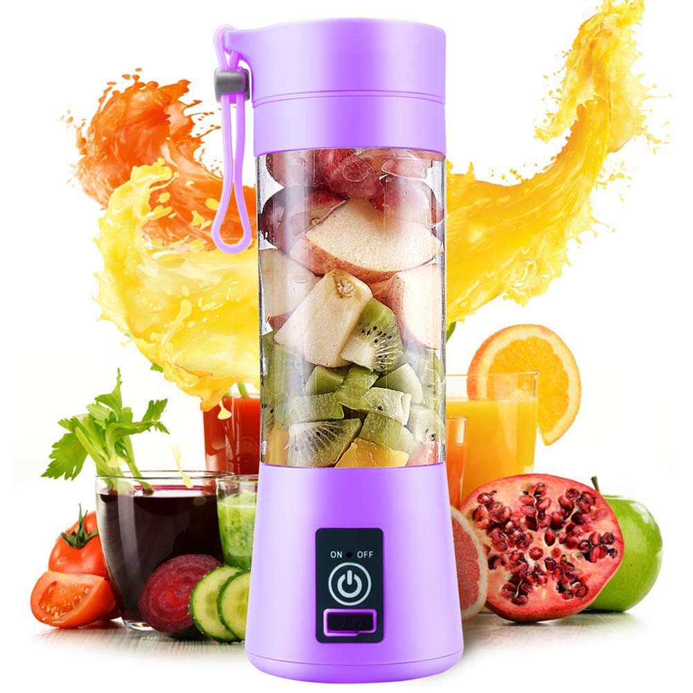 Portable USB Rechargeable 4-Blade Electric Juice Blender for Fruits & Vegetables - Perfect for Smoothies, Shakes & Healthy Drinks at Home, Office or Travel