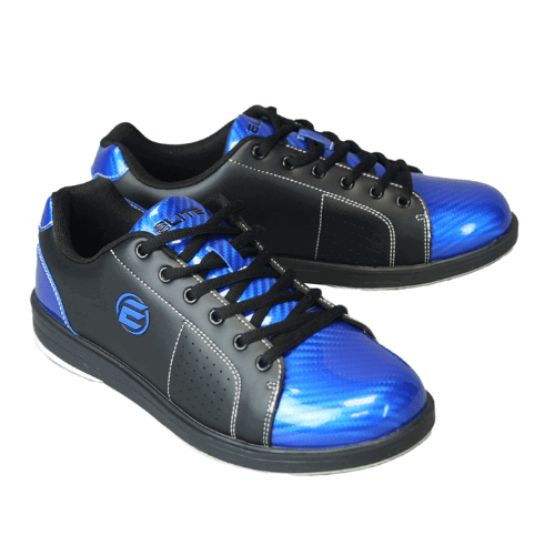 ELITE Men's Classic Black & Royal Bowling Shoes - Comfortable & Durable for League Play & Casual Bowling
