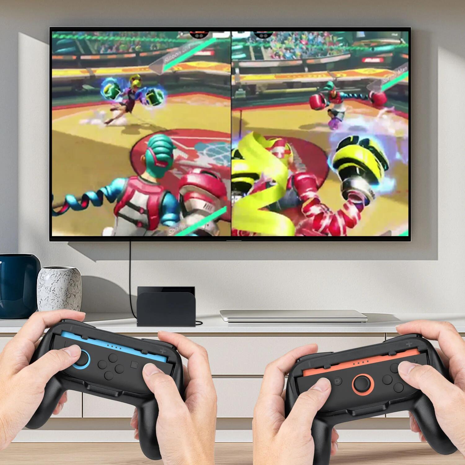 DOBE Controller Grips for Nintendo Switch 2 Joy Con Controllers - Ergonomic Black Handles (TNS 3162) | Perfect for Gaming Comfort & Travel Accessories