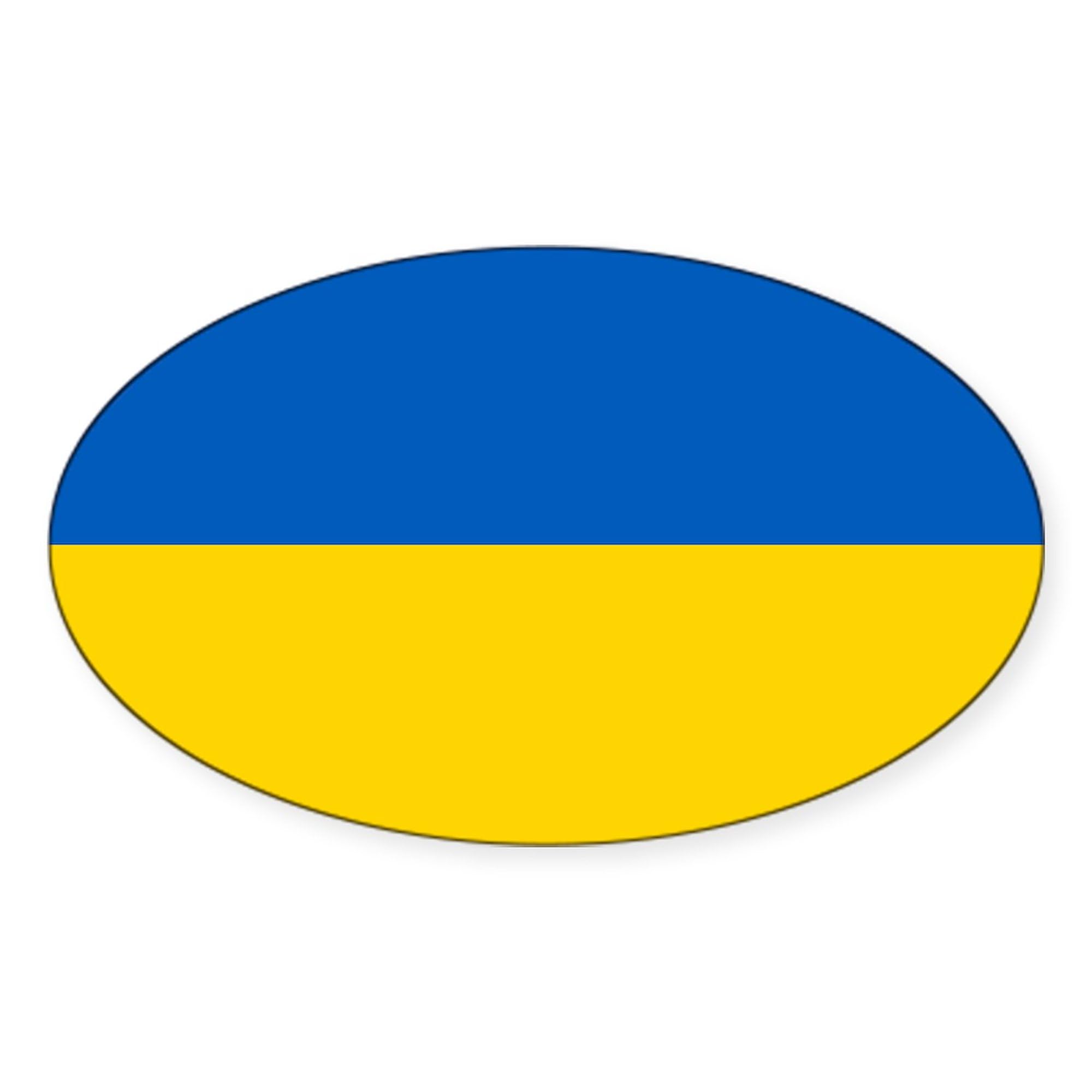 Flag of Ukraine Oval Stickers (50 Pack) - Patriotic Decals for Laptops, Cars, Windows | Ukrainian Pride & Support