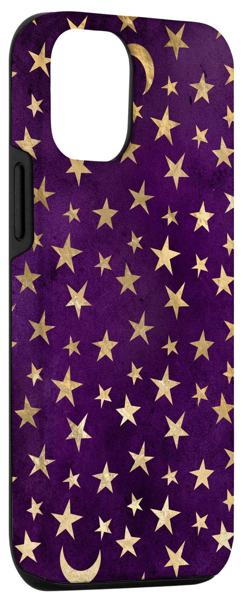 iPhone 12/12 Pro Case - Celestial Magic Moons & Stars Purple Pattern Protective Phone Cover | Perfect for Daily Use, Travel & Gift Giving