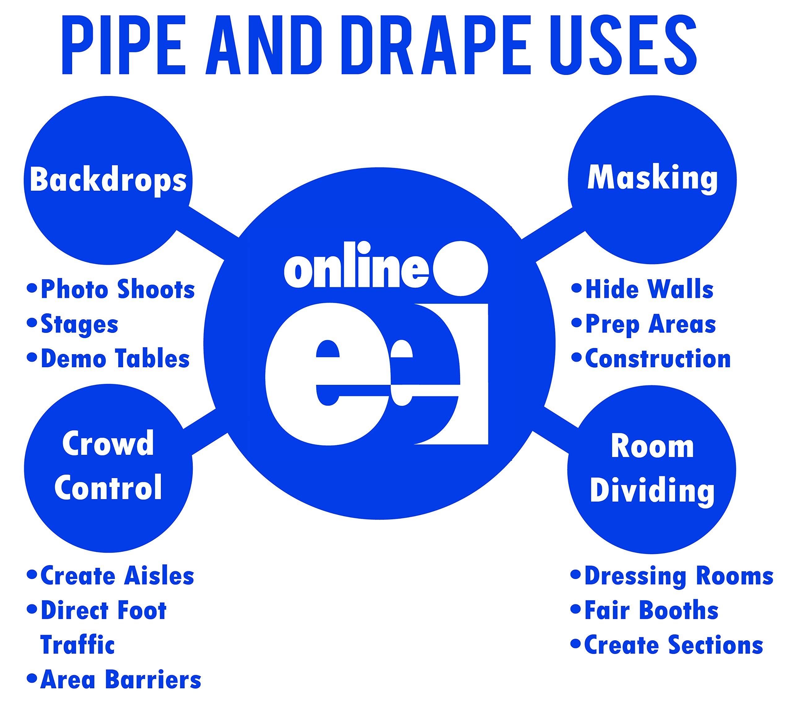Heavy Duty 20lbs Molded Rubber Base Weight for Pipe and Drape System - Perfect for Event Backdrops, Trade Shows & Stage Curtains