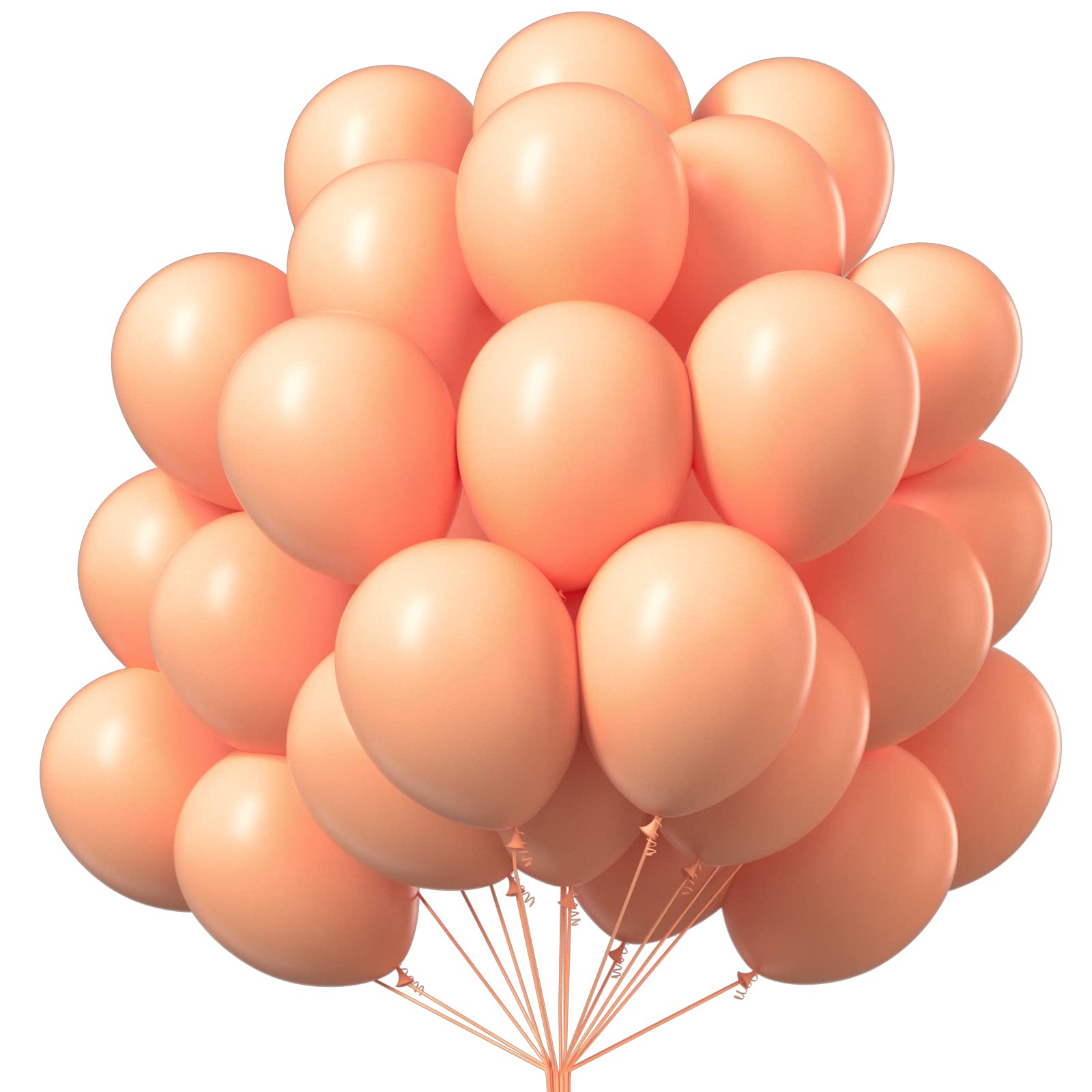 50-Pack 12 Inch Peach Pink Balloons for Party Decor - Balloon Garland, Balloon Arch, Birthday, Baby Shower Decorations | Premium Latex Balloons for Wedding, Bridal Shower, Anniversary & Graduation Parties