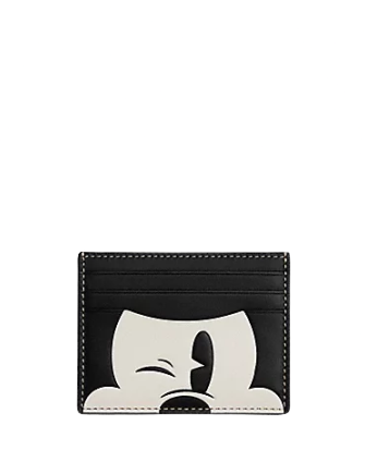 Coach Disney X Coach Slim ID Card Case with Wink Mickey Mouse - Stylish Wallet for Women & Men - Perfect for Travel, Work, and Everyday Use