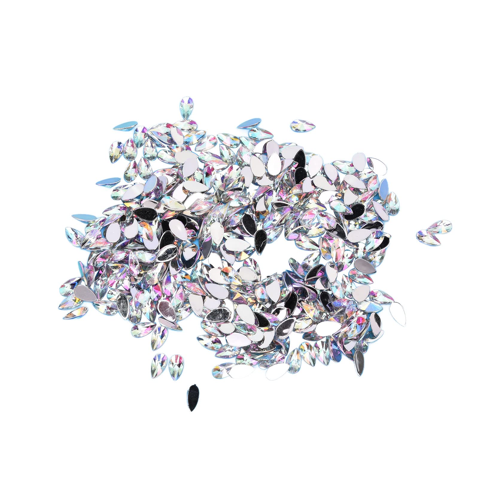 500Pcs Acrylic Drop Rhinestones - Flat Back Crystal Gems for DIY Crafts, Phone Cases, Jewelry Making, Scrapbooking | Perfect for Necklaces, Rings & Home Decor