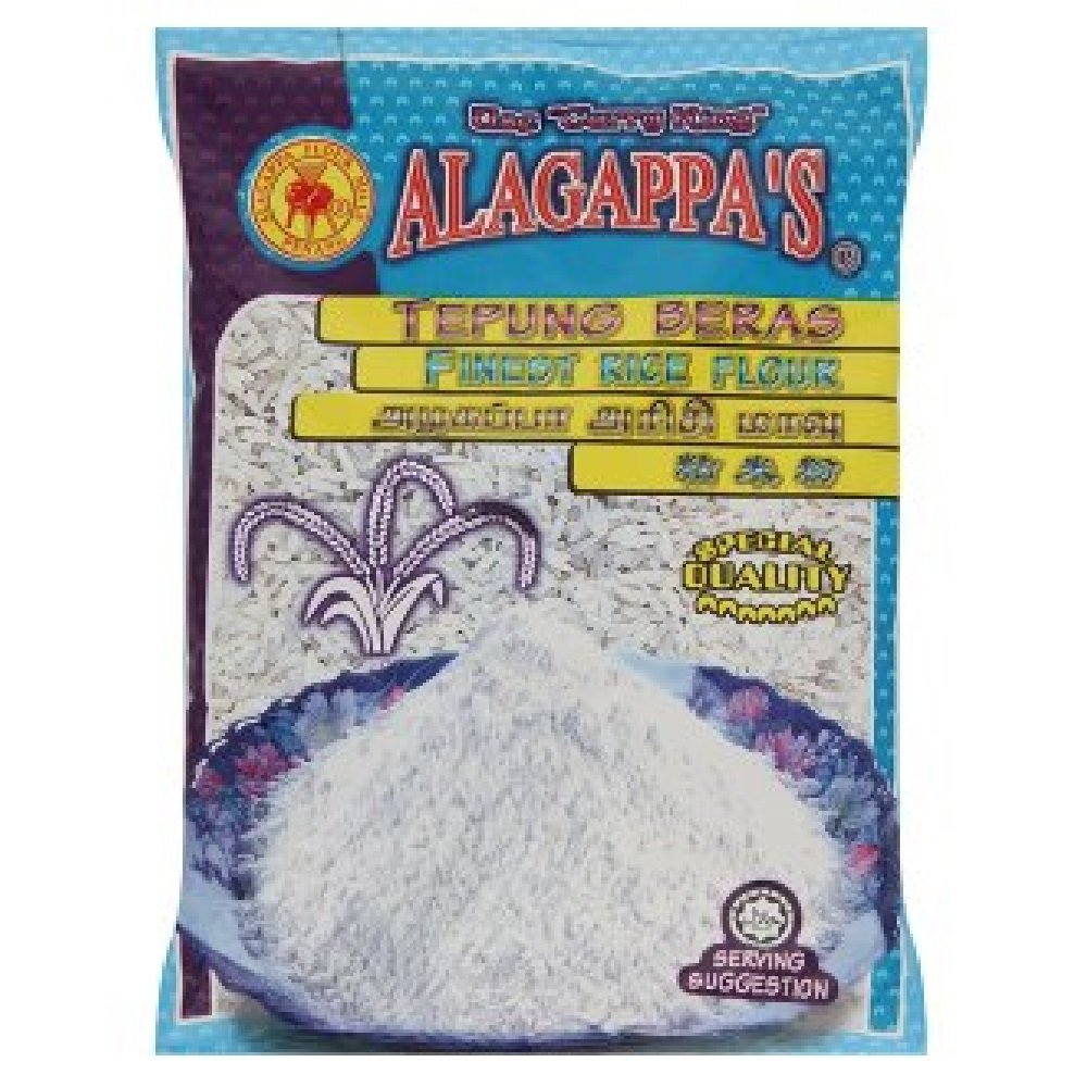 Premium Alagappa's Rice Flour 500g (12-Pack) - Gluten-Free, Non-GMO, Perfect for Baking, Cooking & Asian Cuisine