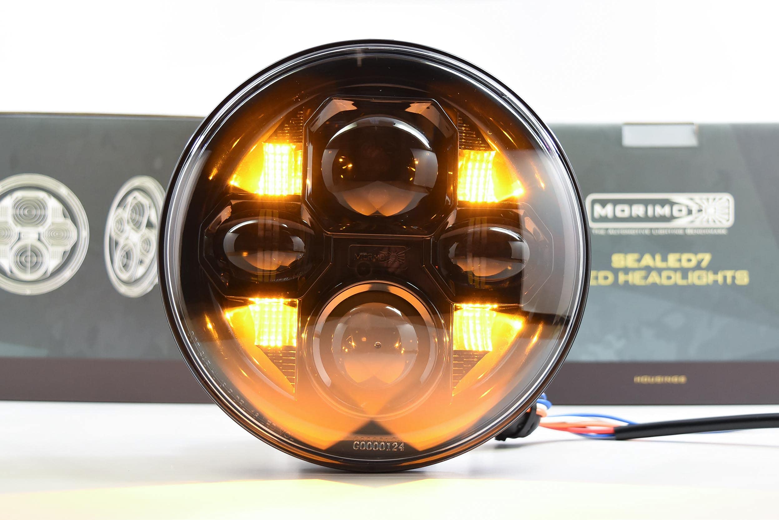 Morimoto Sealed7 2.0 LED Headlight Housing Replacement - Universal 7 Inch Round BI-LED Headlights with Switchback DRLs - Ultra Bright, Flicker-Free, Error-Free, Plug & Play - DOT Approved (1x LF271) - Perfect for Jeep Wrangler, Ford Bronco & Off-Road Vehicles