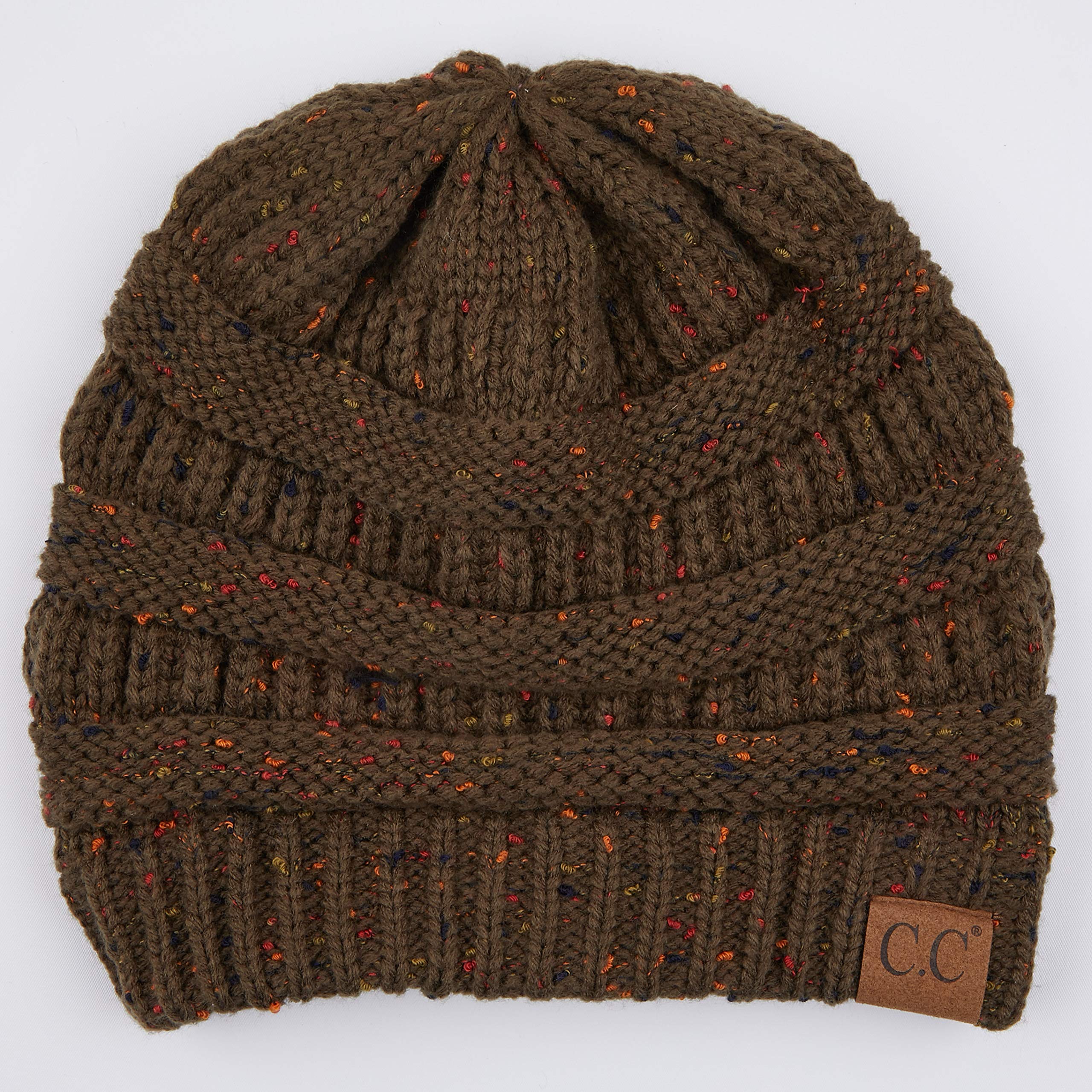 C.C Unisex Ribbed Confetti Knit Beanie (HAT-33) - Warm Winter Hat for Men & Women - Stylish Cold Weather Accessory for Outdoor Activities, Skiing, and Snowboarding