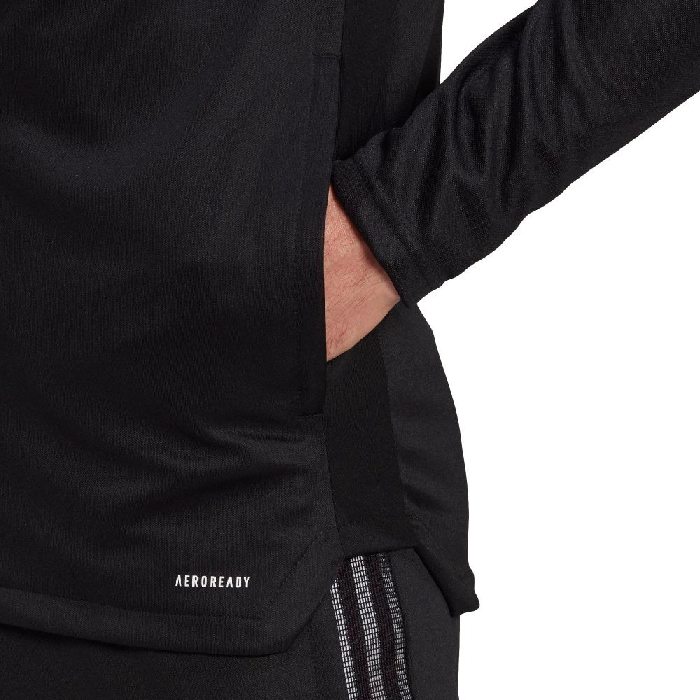 Adidas Adult Tiro 21 Track Jacket - Black/White - Men's Training & Running Jacket for Gym Workouts & Outdoor Sports