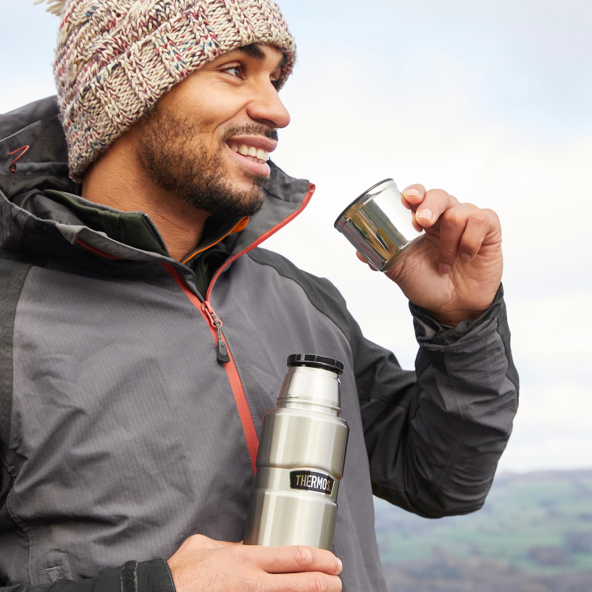 Premium Stainless Steel Thermos Flask - 470ml, Duck Egg Blue - Ideal for Travel, Camping & Office Use - Double-Wall Vacuum Insulation for Hot & Cold Beverages