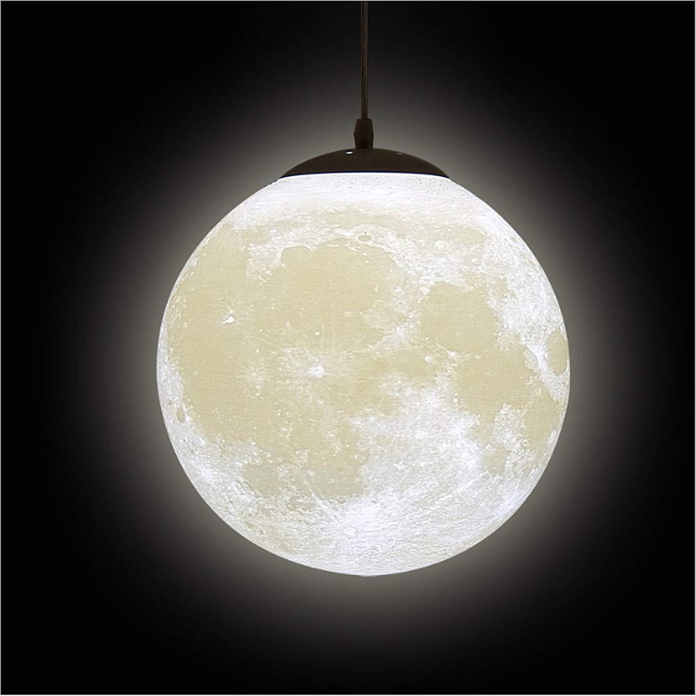 KRUIHAN Universe Planet Moon Pendant Light - 22cm LED Hanging Ceiling Lamp for Restaurant, Bar, Home & Kids Bedroom (Bulb Not Included) | Creative Night Lighting for Dining Rooms, Living Spaces & Children's Rooms