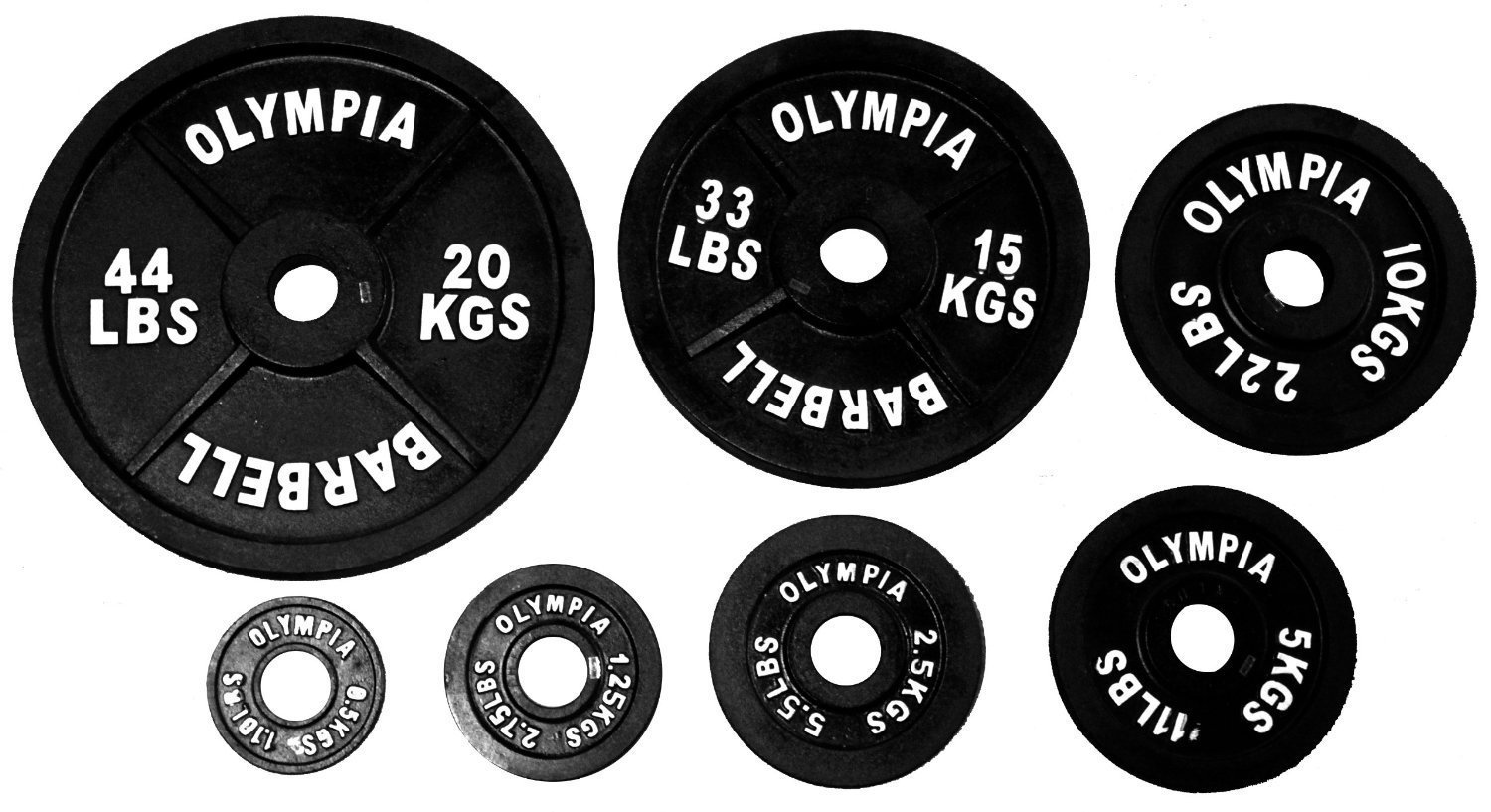 Ader Olympic Weight Plates Set - 0.5kg, 1.25kg, 2.5kg, 5kg, 10kg, 15kg, 20kg - Pair of Gym Plates for Weightlifting, CrossFit & Home Workouts