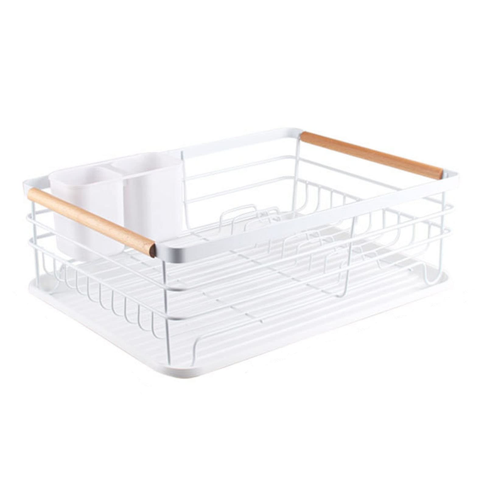 Oiakus Large Dish Drying Rack with Drain Tray - 43 x 30 x 14cm Countertop Space Saving Kitchen Organizer | Perfect for Small Kitchens, Apartments & RV Use