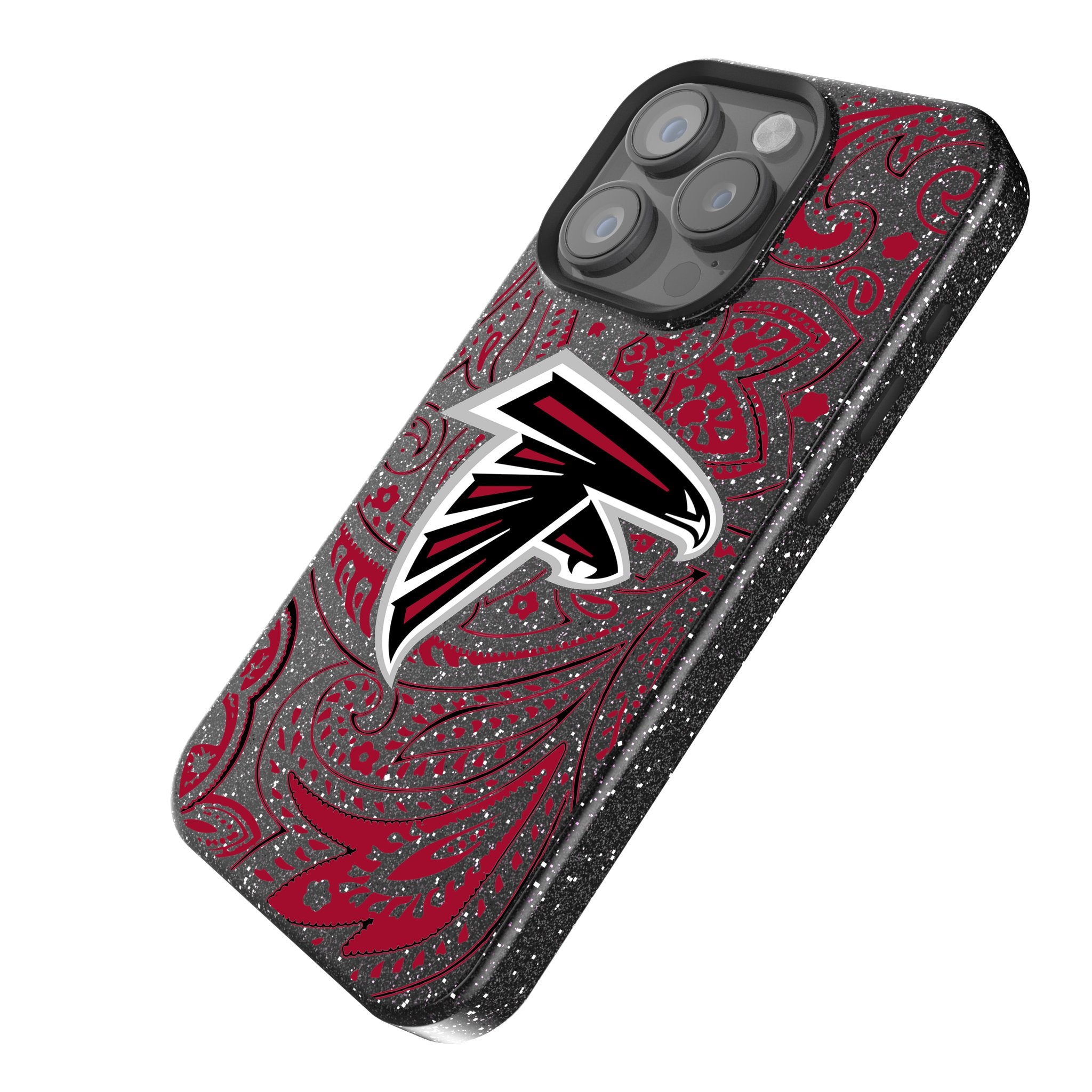 Atlanta Falcons Paisley Bling Rhinestone Phone Case for iPhone & Samsung - Stylish NFL Team Accessory for Game Day & Everyday Use