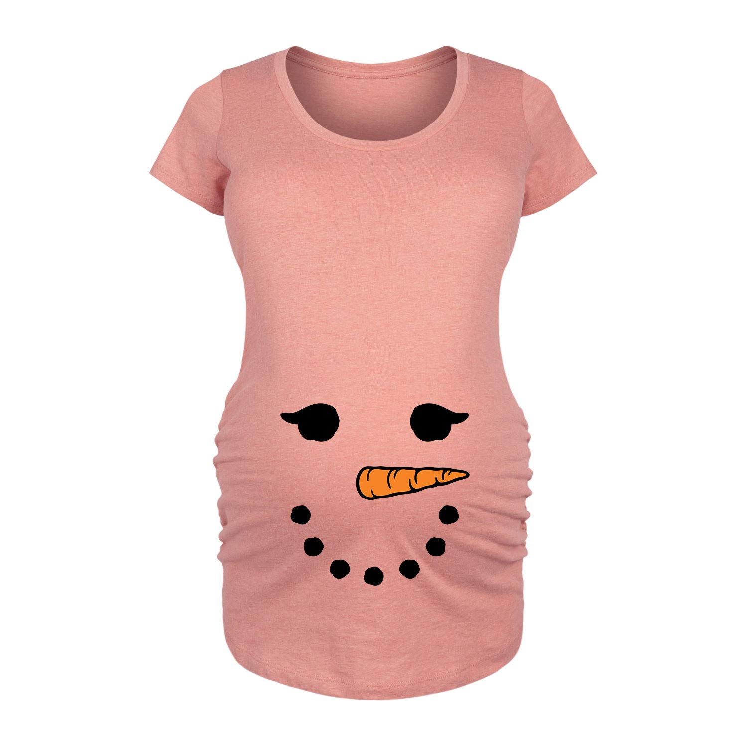 Bloom Maternity Snowwoman Face Maternity Scoop Neck T-Shirt - Soft Pregnancy Tee for Women - Perfect for Baby Showers, Maternity Photos & Everyday Comfort