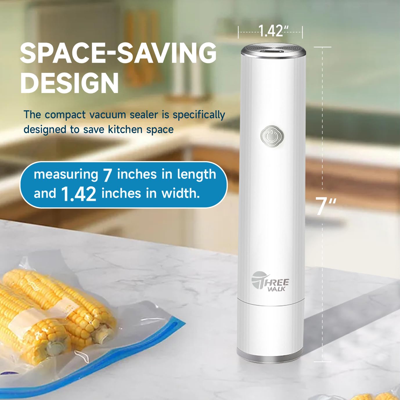 Powerful Handheld Vacuum Sealer Machine - Electric Food Sealer with 20 Reusable Sous Vide Bags | USB Rechargeable | Compatible with Anova & Joule | Perfect for Meal Prep, Food Storage & Vacuum Packing