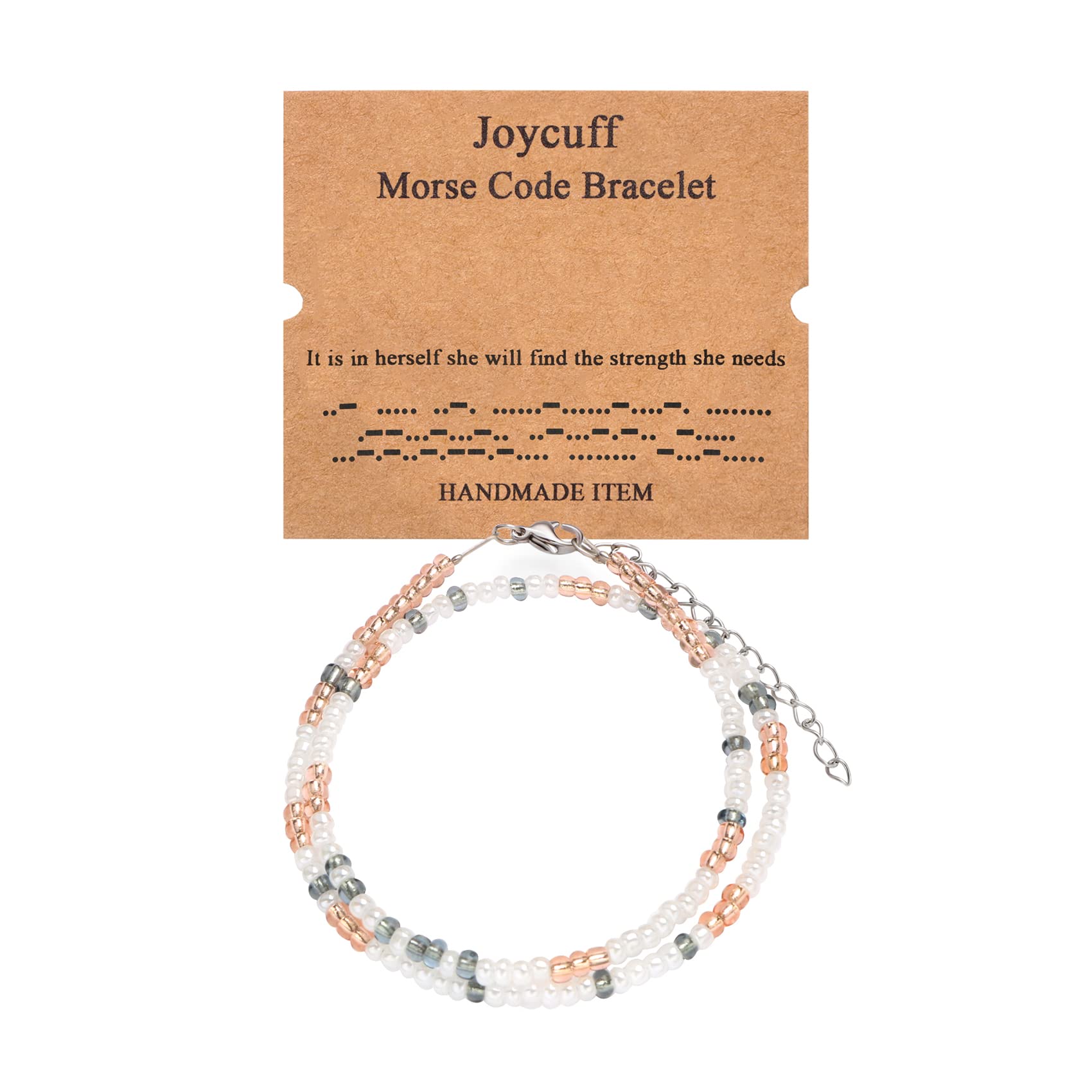 Layered Morse Code Bracelet for Women - Unique Birthday Gift for Mom, Aunt, Wife & Friends - Beaded Strand Bracelet - Perfect for Special Occasions & Everyday Wear