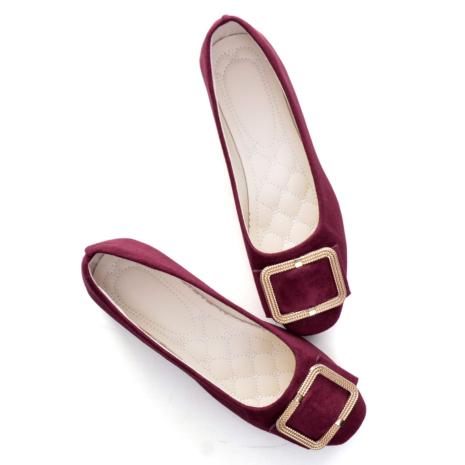 Memorygou Women's Round Buckle Ballet Flats - Cute & Elegant Slip-On Soft Dress Shoes for Work, Party & Everyday Wear