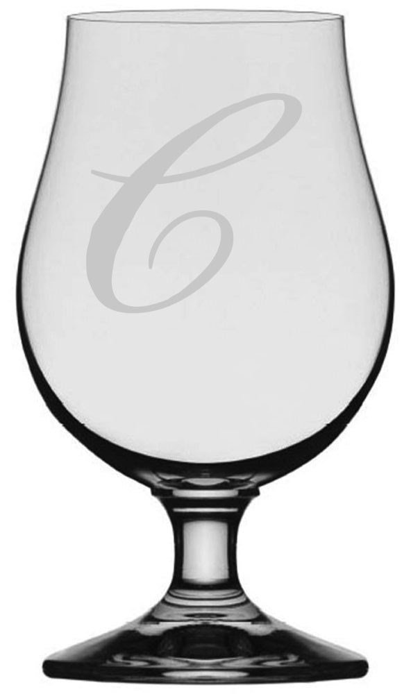Monogrammed Glencairn Crystal Beer Glass - Letter C for Whiskey & Gifts