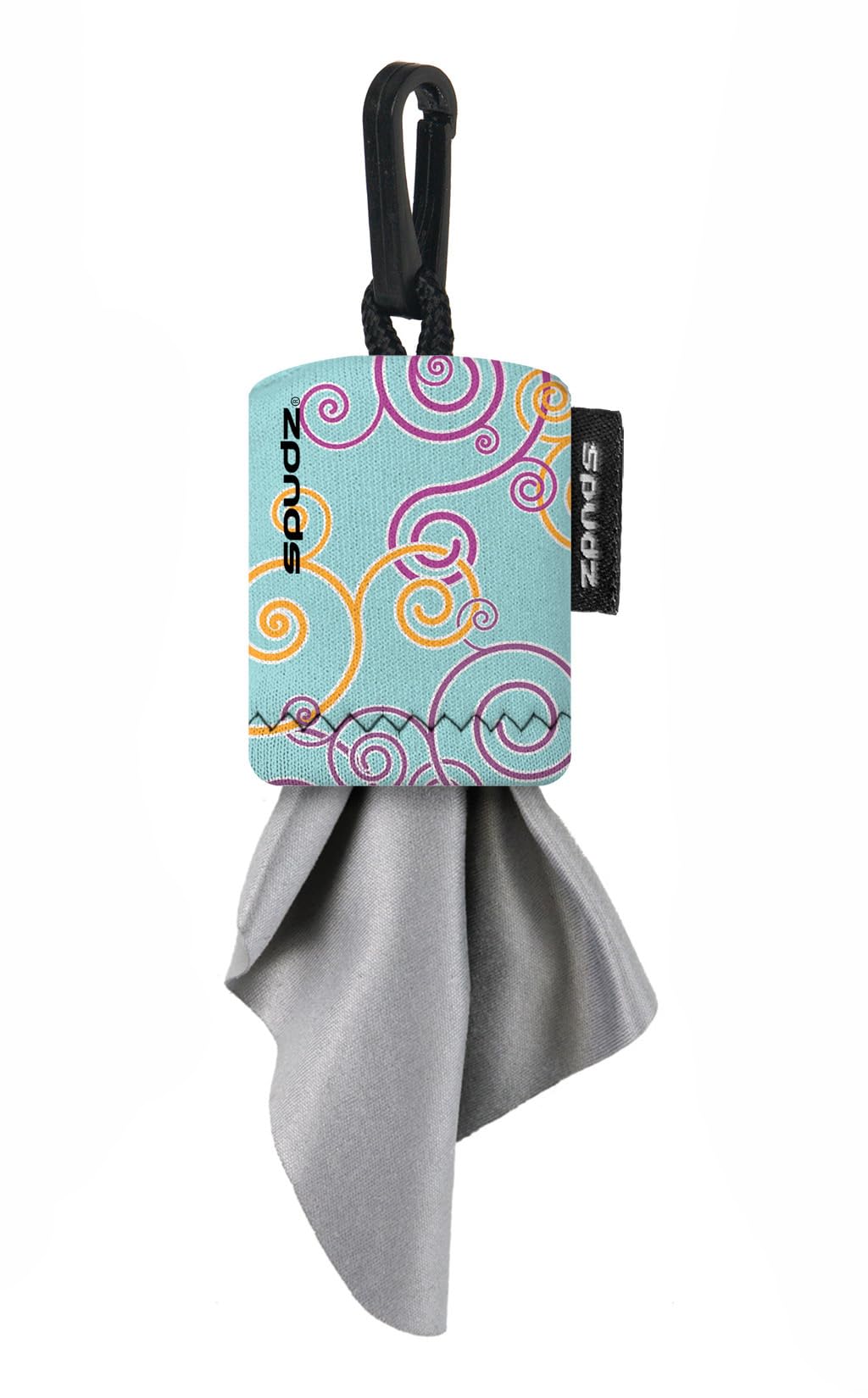SPUDZ Classic Microfiber Cloth - Premium Screen Cleaner & Lens Cleaner for Glasses, Phones, Cameras (6x6 Inches, Baby Blue Swirls, Open Bottom Design) - Perfect for Electronics, Eyewear, and Household Cleaning