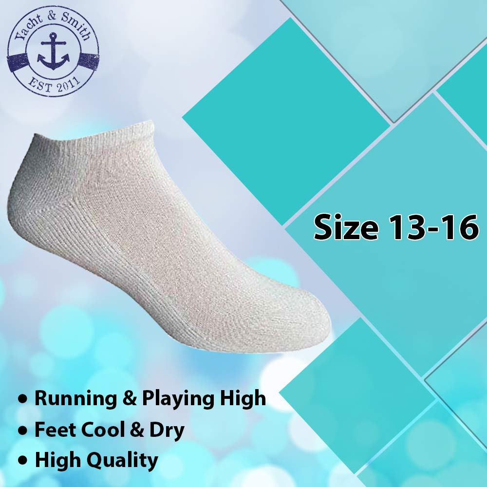 Yacht & Smith Men's No Show Ankle Socks - 12 Pack Bulk Wholesale Cotton Athletic Socks for Big & Tall (Size 13-16) - Perfect for Running, Gym Workouts & Casual Wear