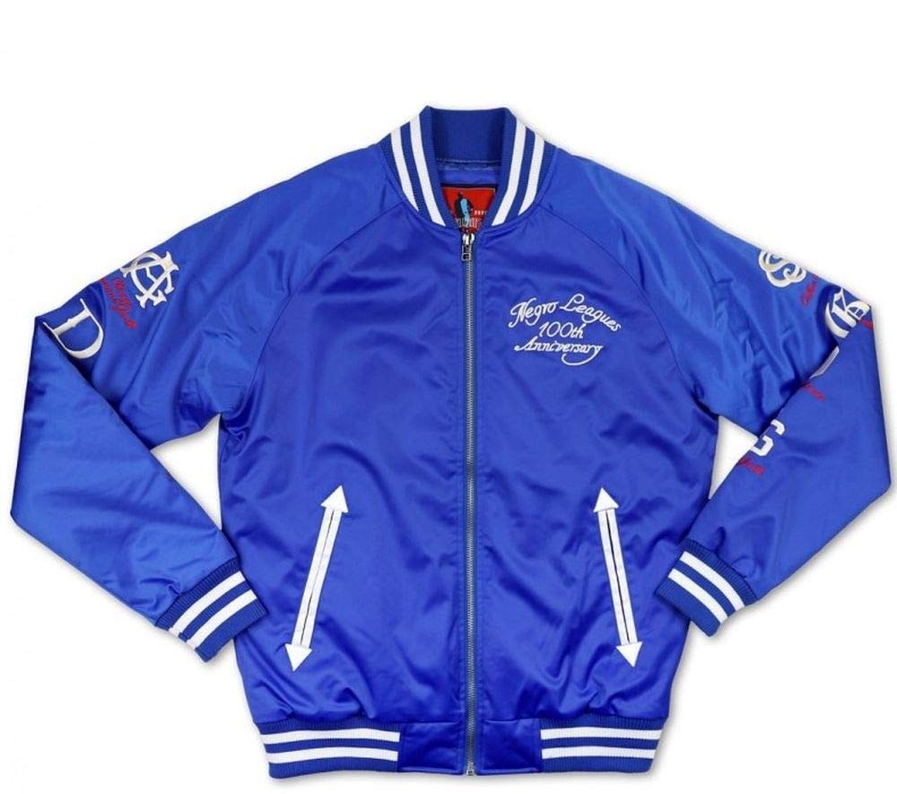 NLBM Negro Leagues Centennial Satin Baseball Jacket for Men - Vintage Big Boy Headgear Style - Perfect for Baseball Games, Retro Fashion & Sports Memorabilia Collectors