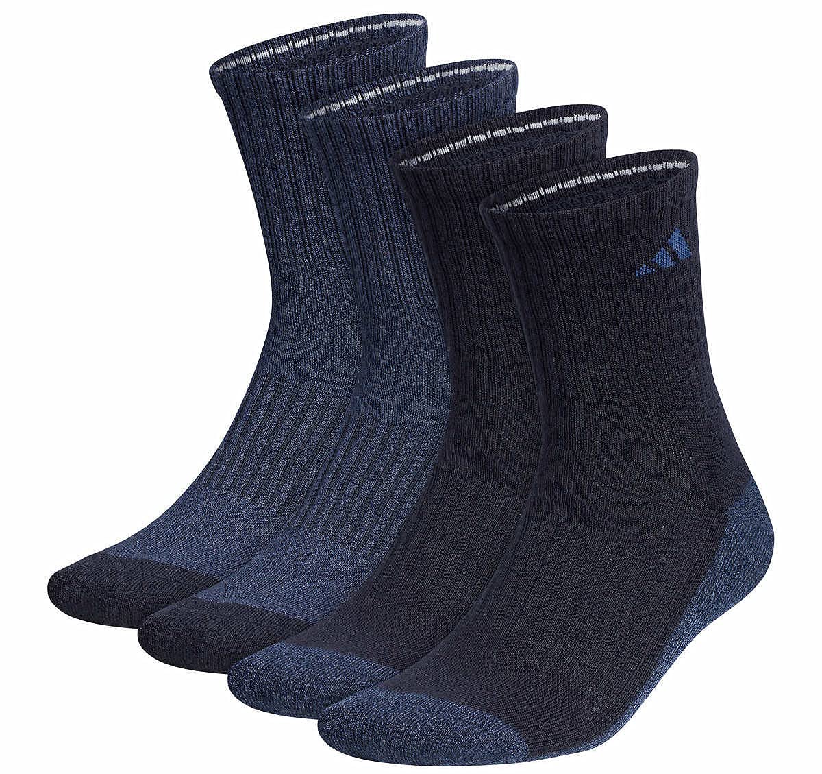 adidas Men's Performance High Quarter Socks 4-Pack - Moisture Wicking Athletic Socks for Running, Basketball & Workout - Comfortable Sports Socks for Active Lifestyle