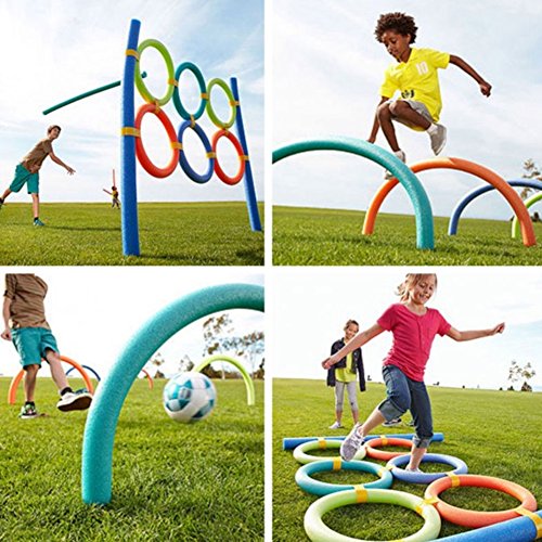 OUYAWEI Flexible Colorful Foam Pool Noodles - 3.8ft Hollow Swimming Float Aid for Kids & Adults - Perfect for Pool Parties, Water Games & Summer Fun