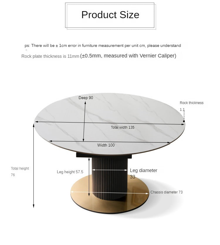 Solid Oak Wood Round Extendable Dining Table with Rotating Lazy Susan - Light Luxury Rock Board Design for Modern Kitchen & Dining Room
