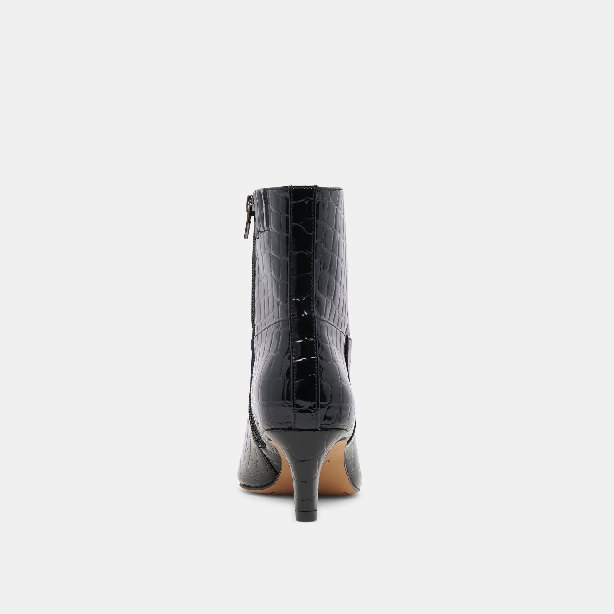 SONDRA Black Embossed Leather Booties for Women - Stylish Ankle Boots for Fall & Winter, Perfect for Office, Party & Casual Outfits