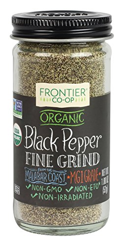 Organic Black Pepper Fine Ground - 1.80 oz | Frontier Natural Products | Premium Spice for Cooking, Baking & Seasoning | Perfect for Steaks, Soups & Homemade Recipes