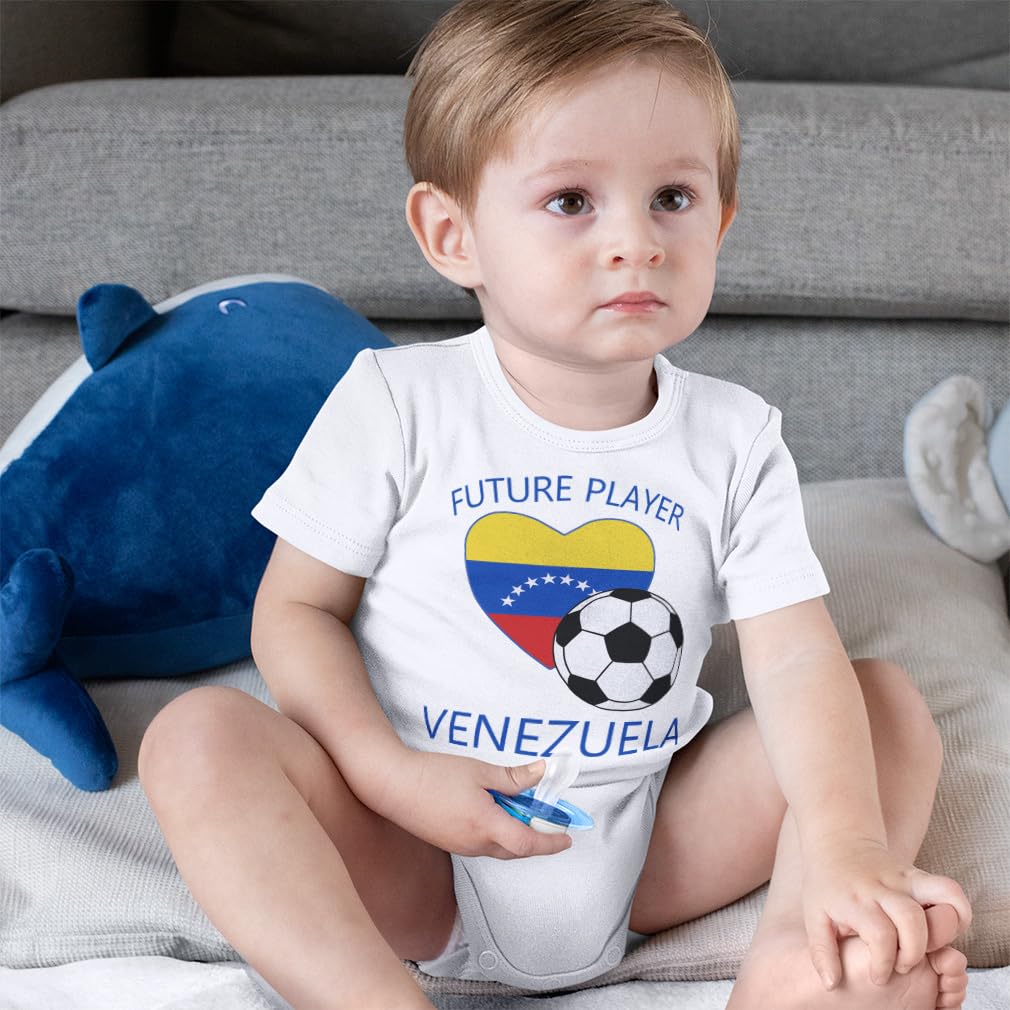 Future Soccer Player Baby Bodysuit - Venezuela & America Cup Themed Outfit for Boys & Girls | Perfect for Game Day, Parties & Photo Shoots