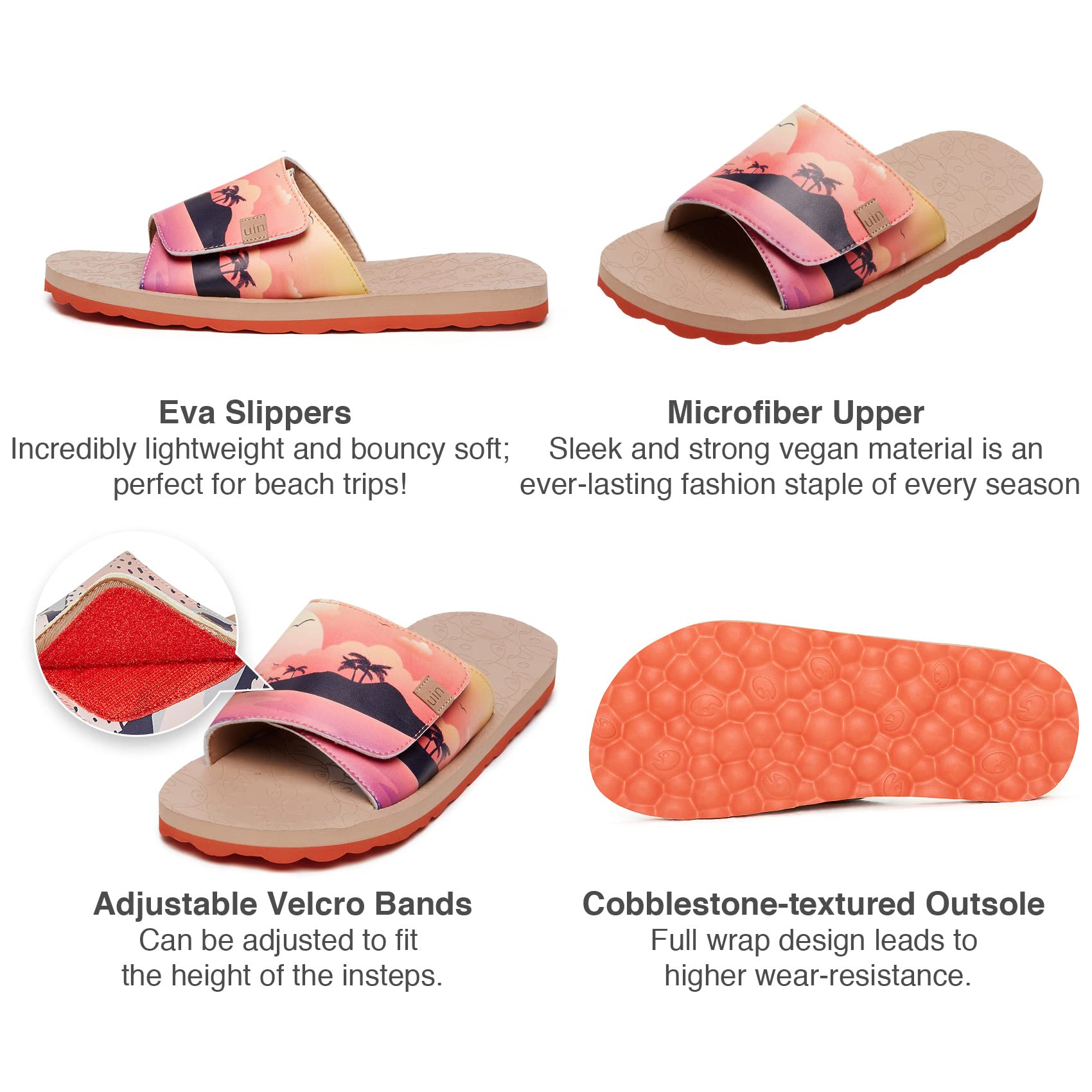 UIN Men's Flip Flops - Comfortable Beach Sandals with Artistic Painting Design for Summer Travel & Casual Wear - Perfect for Poolside, Vacation and Outdoor Activities