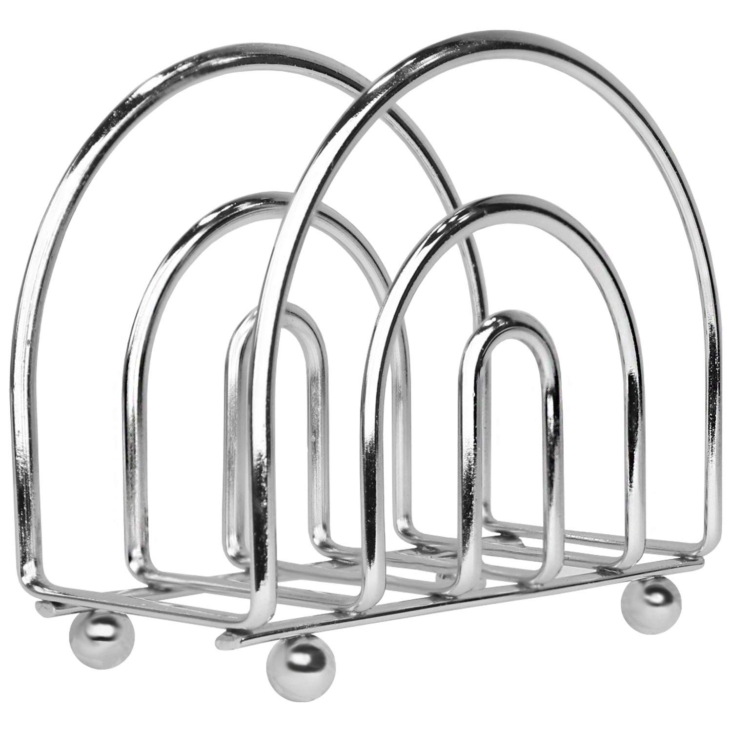 Blue Donuts Chrome Napkin Holder - Classic Table Napkin Holder for Kitchen & Dining Room Organization | Perfect for Restaurants, Home Decor, and Party Table Settings