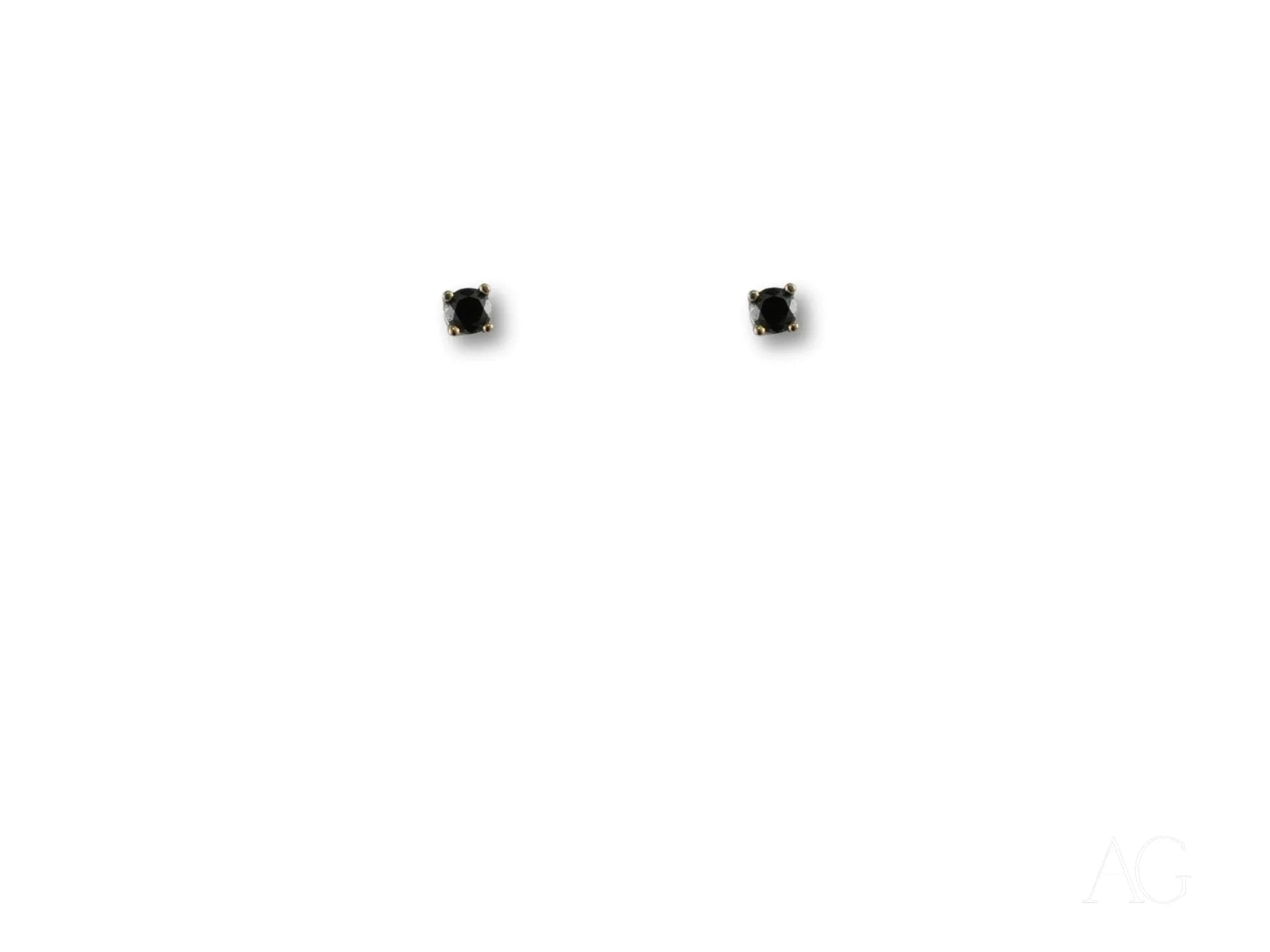 18K White Gold Black Diamond Stud Earrings for Women - Elegant Noir Jewelry for Wedding, Party & Special Occasions
