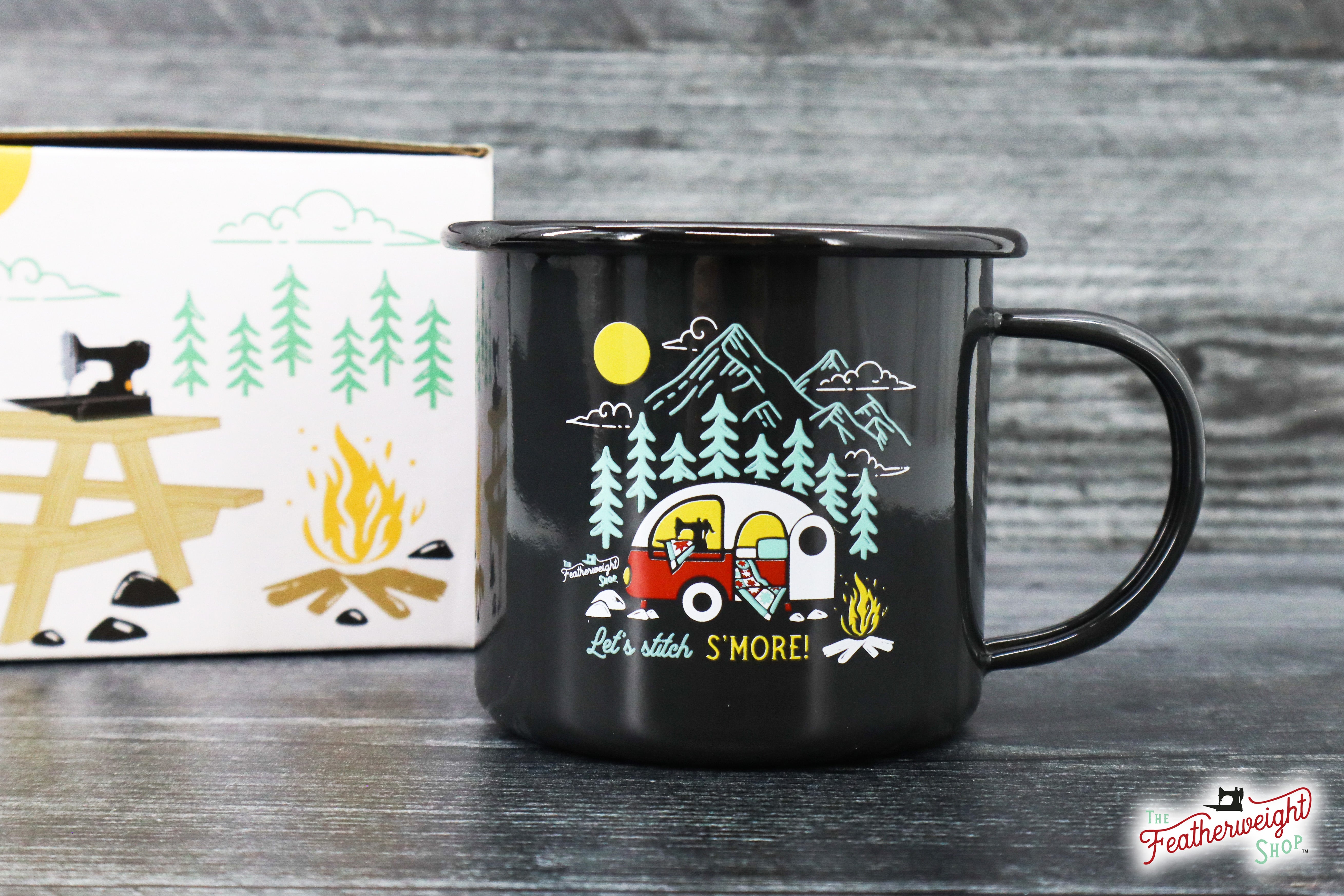 Vintage Style Coffee Camp Mug - Singer Featherweight Inspired Insulated Travel Cup for Outdoor Camping, Hiking & Picnics
