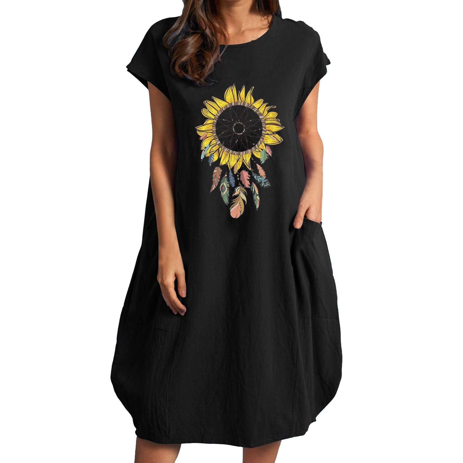 Women's Summer Dresses - Tie Back Long Lantern Sleeve Beach Dresses for Women | Flowy Casual & Vacation Outfits for Beach, Party & Summer Travel