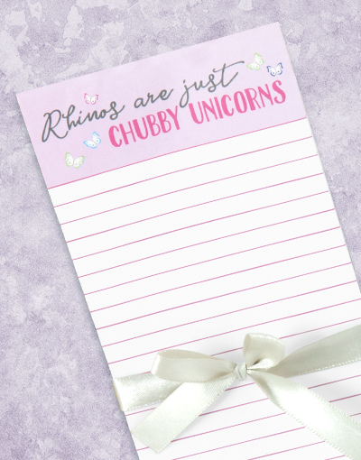 Chubby Unicorns Shopping List Notepad - Cute Memo Pads for Grocery Lists, Office Tasks & Daily Reminders - Fun Stationery for Kids, Students & Home Organization