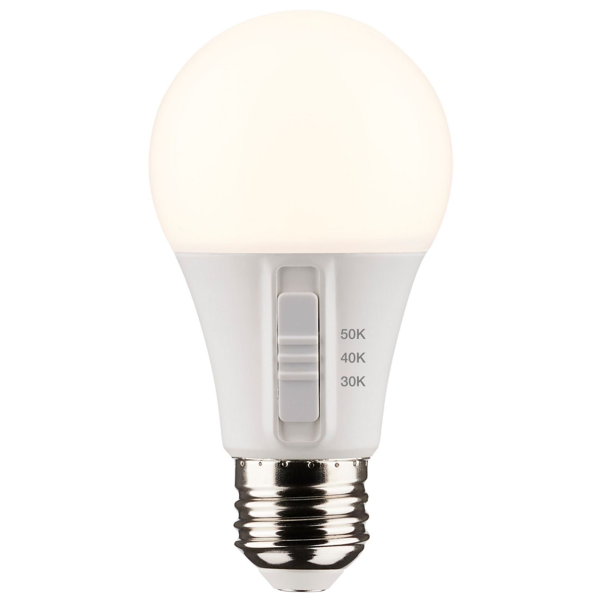 6W A19 LED Light Bulb - 470 Lumens, Dimmable, 3000K/4000K/5000K Selectable Color Temperature, Equivalent to 40W, E26 Base - Perfect for Bedroom, Living Room & Office Lighting
